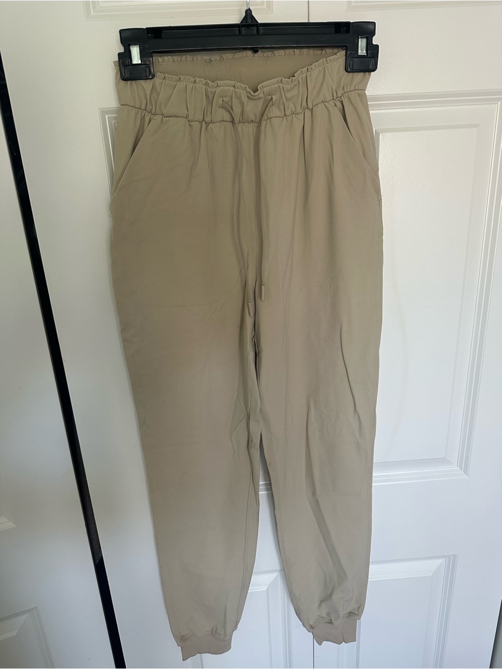Lululemon Elastic-Waist Tan Jogger Pants